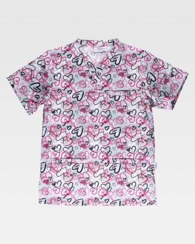Casaca unisex estampada de corazones no manchable