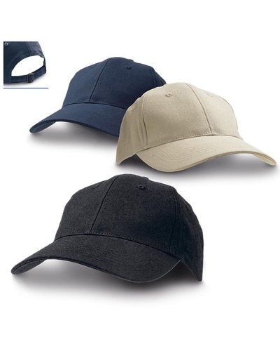Casquette en 100% coton, 6 panneaux, ajustable, taille 58 cm