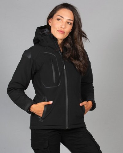 Cervinia Lady: Veste Softshell Femme Imperméable Noir 3 Couches