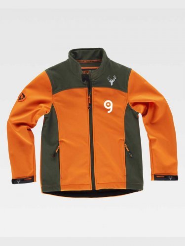 Chaqueta Workshell para niños de caza con cremallera de nylon