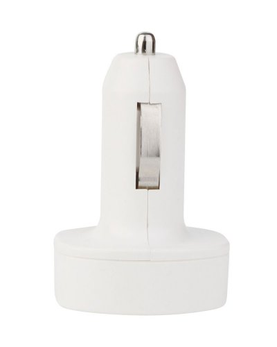 Chargeur de voiture USB double en métal/plastique design compact