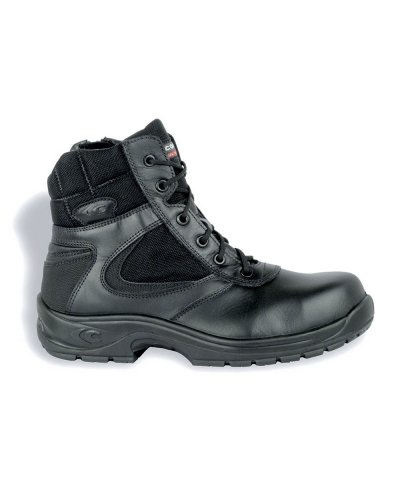 Chaussures de sécurité S3 Police noires en cuir et CORDURA® à zip