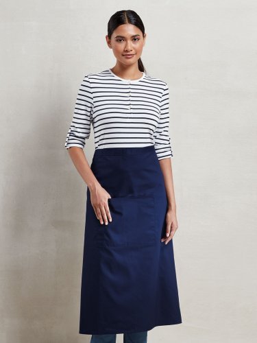 Colours Grembiule Bar Lungo, 65% Poliestere Cotone, Nero 90x80