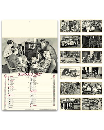 Calendario Come Eravamo 2026 illustrato 12 fogli, 31x52cm