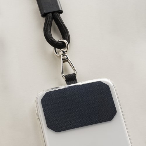 Cordón para celular de poliéster con etiqueta para personalización