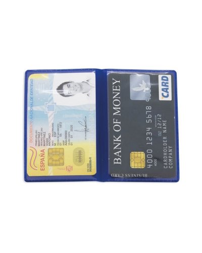 Doppeltes grünes PVC-Kartenetui für 2 Karten, leicht, 9,2x12,5 cm