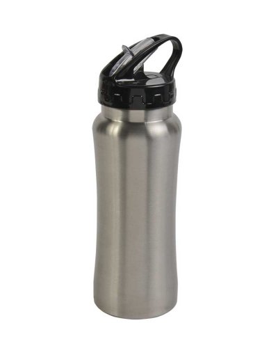 Edelstahl-Trinkflasche 600 ml mit herausnehmbarem Strohhalm