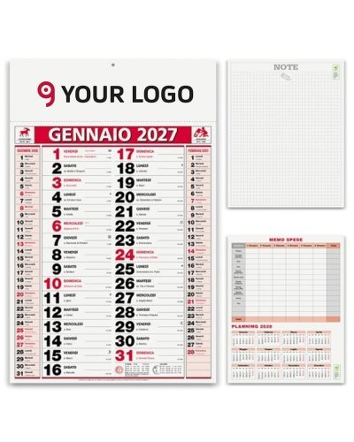 Calendario Olandese Elegant, 12 fogli, carta patinata 70gr