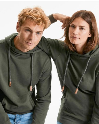 Felpa a collo alto con cappuccio Pure Organic