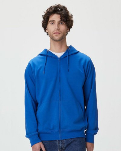 Felpa con cappuccio e zip in french terry Berry