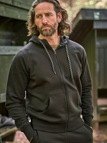 Felpa con cappuccio e zip in cotone egiziano, regular fit