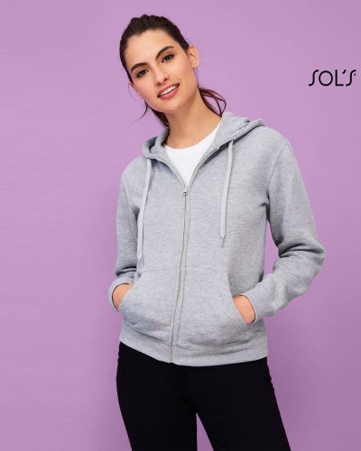 Felpa con zip e cappuccio foderato women