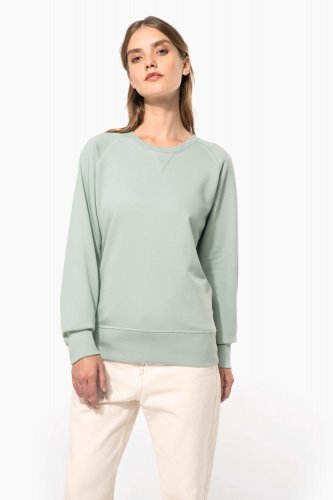 Felpa donna bio girocollo manica raglan non garzata