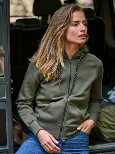 Felpa donna full zip, cotone egiziano,