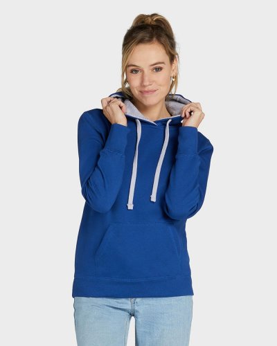 Felpa Donna con cappuccio in contrasto