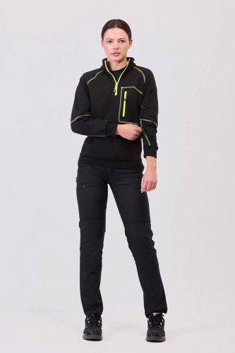 Felpa ezza zip con cuciture decorative