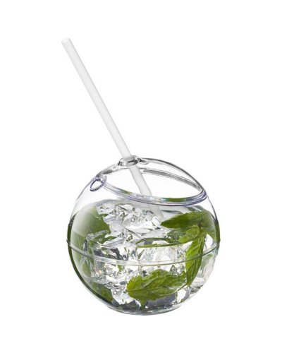 Fiesta Sfera 580ml con Cañita, Botella Coloreada Transparente
