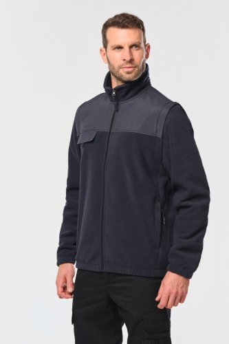 Fleecejacke mit abnehmbaren ärmeln herren