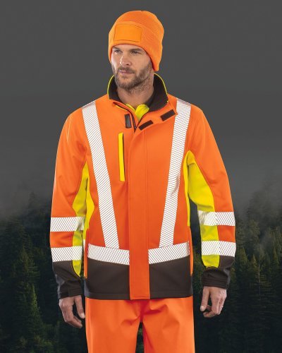 Giacca alta visibilità softshell riciclata a 3 strati