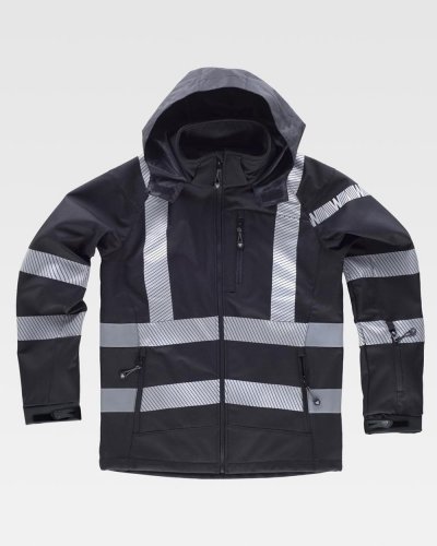 Giacca Workshell con bande riflettente