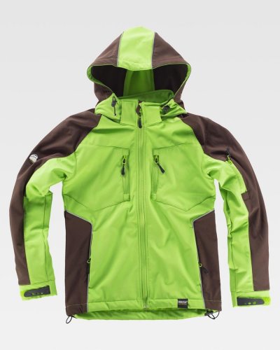 Giacca Workshell con zip in nylon e protezione per il collo