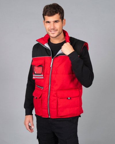 Gilet bicolore con trattamento traspirante antipioggia