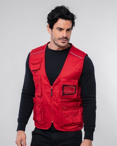 New Safari Gilet multitasche uomo rifrangente 9 tasche