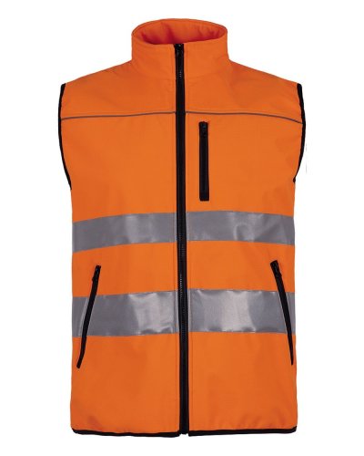 Gilet workshell alta visibilità con bande riflettenti