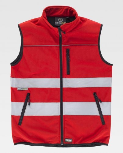 Gilet Workshell rosso con tessuto Ripstop