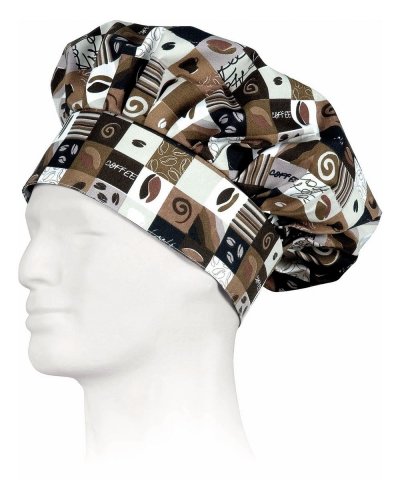 Gorro de chef estampado café
