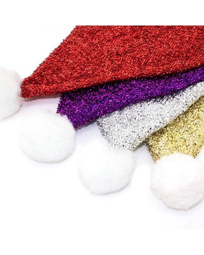 Gorro de Navidad LAREX Luxex rojo metalizado 29x34cm - Ligero