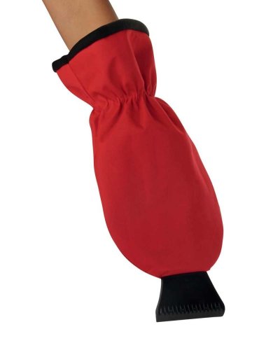 Grattoir pour glace avec gant long de protection.