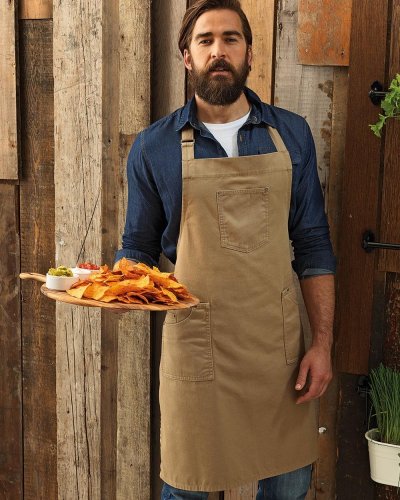 Cotton Chino Bib Apron