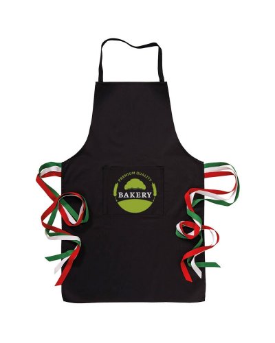 Grembiule con tasca e lacci tricolore