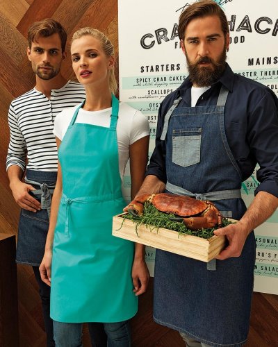 Domain Contrast Denim Bib Apron
