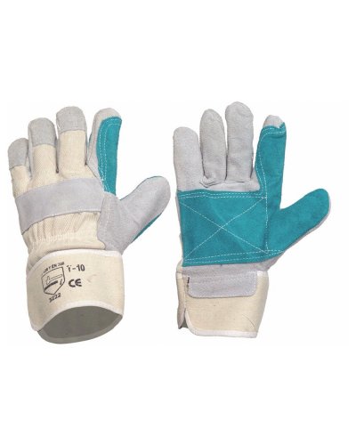 Guantes de Trabajo de Gamuza y Tela Reforzados Amarillos EN388
