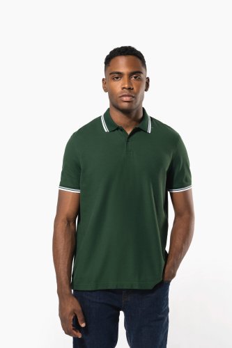 Herren Polo mit kurzen Streifenärmeln