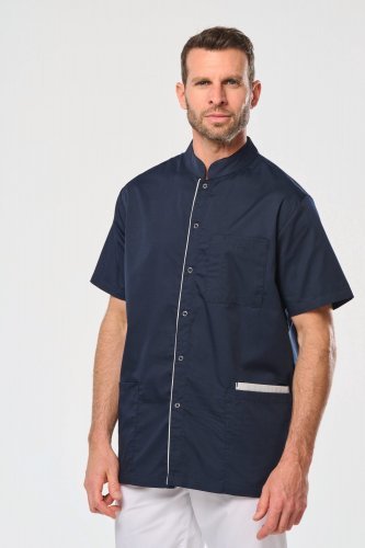 Herrenkittel aus baumwollpolyester mit druckknöpfen