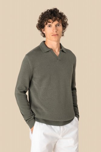 Herrenpullover mit polokragen