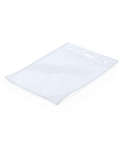Insignia Bizzot en PVC transparente vertical 8,4x12,1 cm ligero