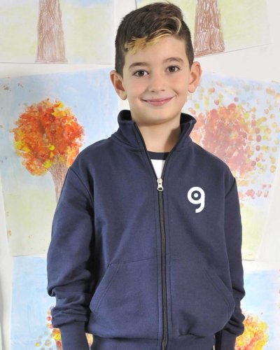 Jacket bambino french terry 100% cot/pol 240 gr blu xs