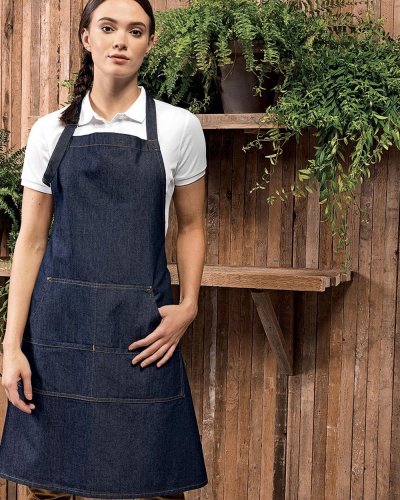 Jeans Stitch Denim Bib Apron