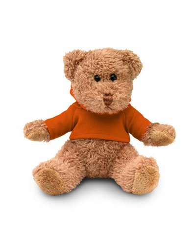 JOHNNY Peluche Ours en peluche avec T-shirt à capuche 13x16 cm