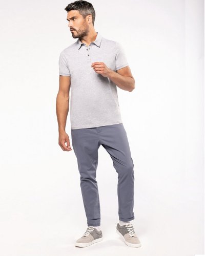 Polo de algodón peinado para hombre, corte regular