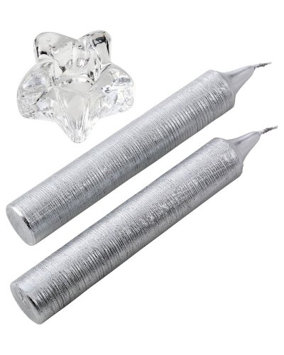 Kit de velas brillantes navideñas Estrella de vidrio de 13,2 cm