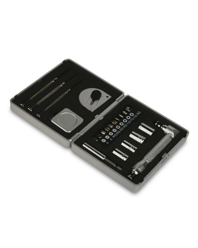 Kit outils avec quatre clés à boussole (7-10), dix bit, trois tournevi