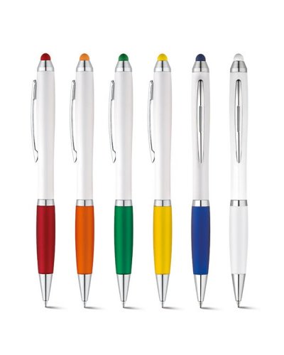 Kugelschreiber Sans mit Touchscreen-Stift und rutschfester Metallclip
