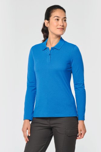 Langarm-polohemd für damen