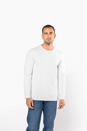Langarm-t-shirt mit rundhalsausschnitt