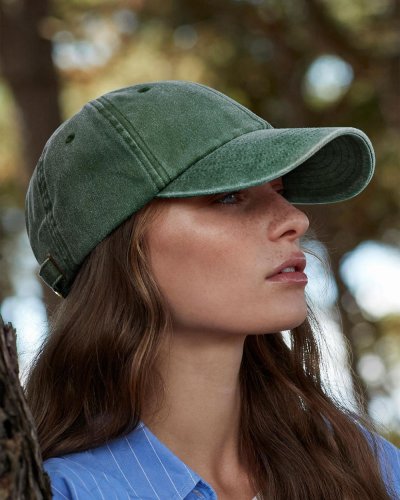 Casquette Vintage Low Profile Noir en Coton Lavé